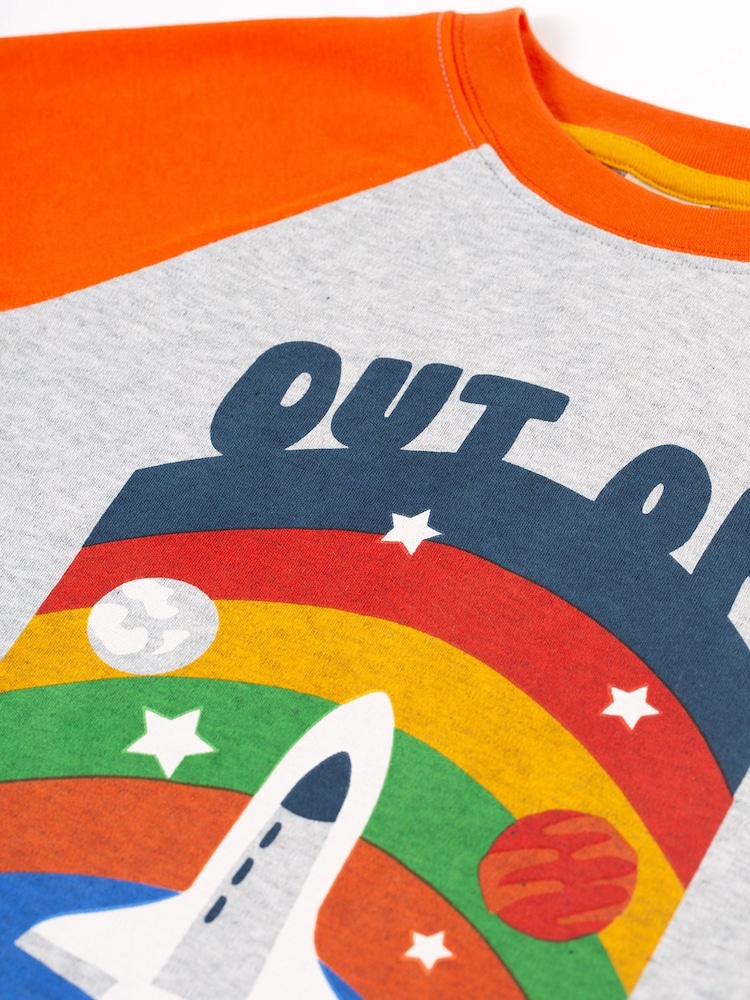 Frugi Grey Space Rocket Raglan Top - Image 3 of 5