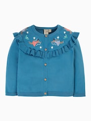 Frugi Blue Romi Ruffle Cardigan - Image 2 of 5