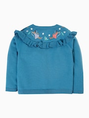 Frugi Blue Romi Ruffle Cardigan - Image 3 of 5
