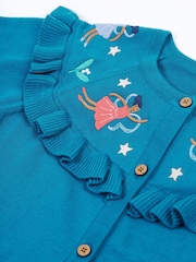 Frugi Blue Romi Ruffle Cardigan - Image 4 of 5