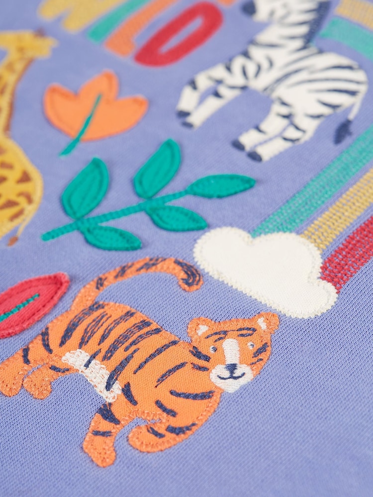 Frugi Purple Animals Hoodie Dress - Image 3 of 3