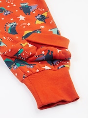 Frugi All-Over Print Orange Bat Halloween Joggers - Image 3 of 4