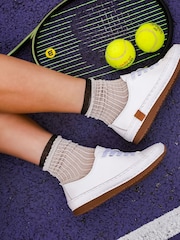Jones Bootmaker White Amarilla Lace-Up Trainers - Image 1 of 6