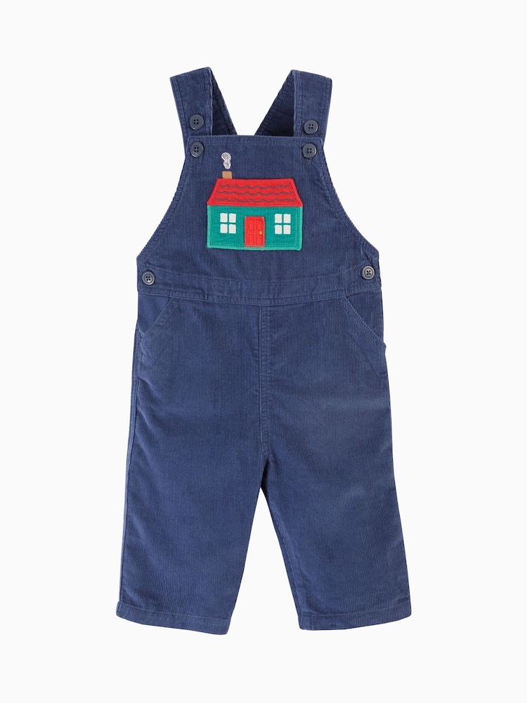 أزرق ـ دنغري كوردروي مزيّن بطبعة منزل من Frugi - صورة 2 من 4