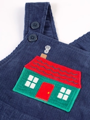 أزرق ـ دنغري كوردروي مزيّن بطبعة منزل من Frugi - صورة 3 من 4