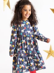 Frugi Blue Polar Bear All Over Print Dress - Image 1 of 5
