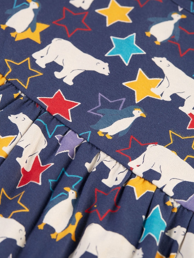 Frugi Blue Polar Bear All Over Print Dress - Image 5 of 5
