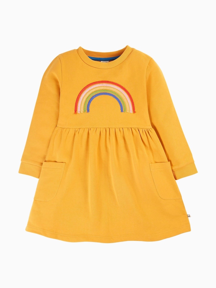 Frugi Girls Yellow Rainbow Dress - Image 2 of 6