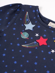 Frugi Girls Blue Star Embroided Top - Image 2 of 3