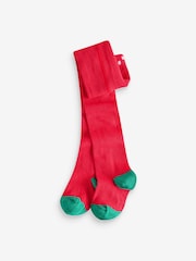 Frugi – Strumpfhosen in Rot und Haferflockenfarbe im 2er-Pack - Bild 2 von 6
