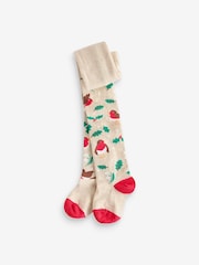 Frugi – Strumpfhosen in Rot und Haferflockenfarbe im 2er-Pack - Bild 3 von 6