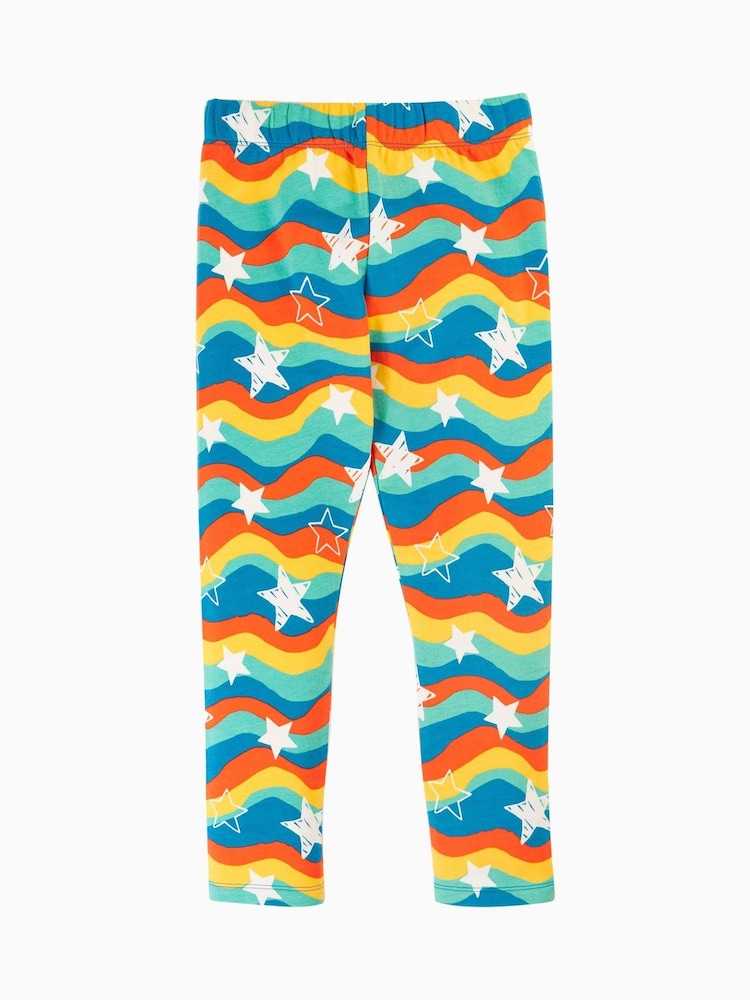 Frugi Blaue Leggings mit gewelltem Sternen-Print - Bild 2 von 5