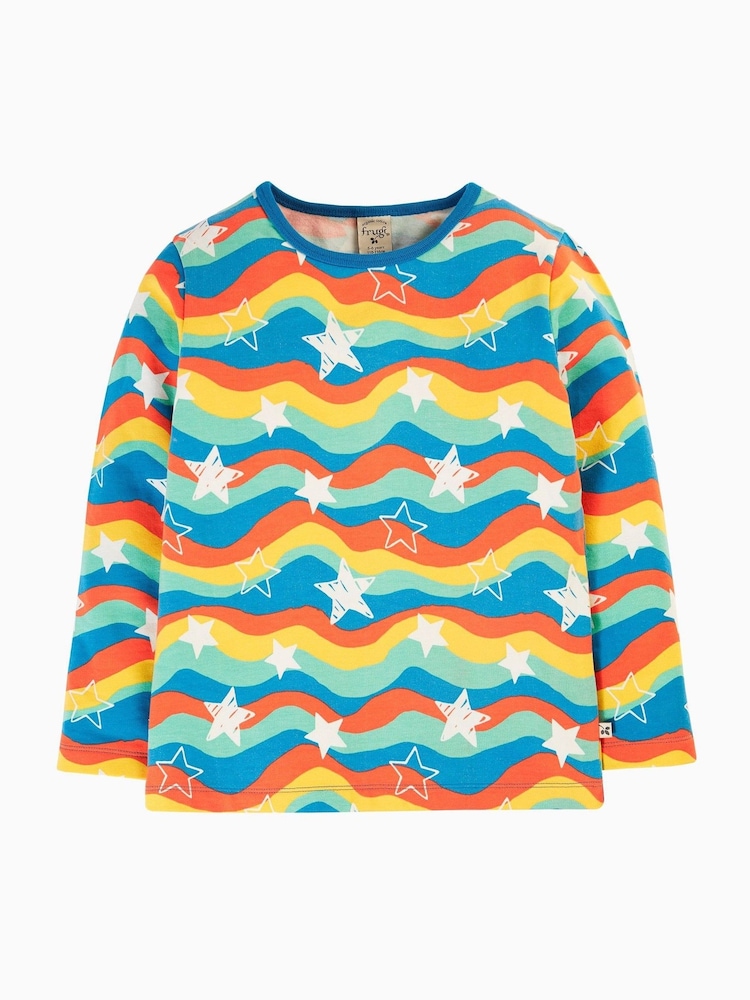Frugi Blue Wavy Star Print Cosy Top - Image 1 of 4