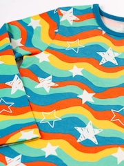 Frugi Blue Wavy Star Print Cosy Top - Image 2 of 4