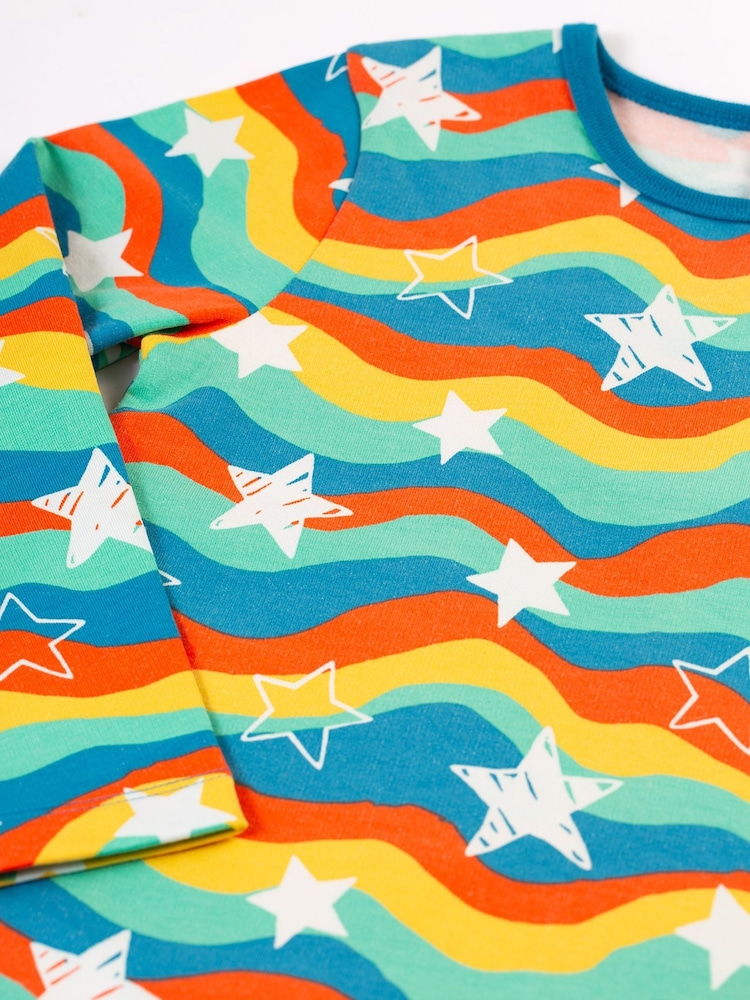 Frugi Blue Wavy Star Print Cosy Top - Image 2 of 4