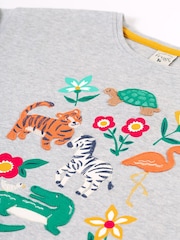 Frugi Girls Grey Animals Applique Top - Image 2 of 4