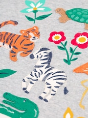 Frugi Girls Grey Animals Applique Top - Image 3 of 4