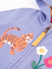 Frugi Girls Purple Tiger/Flower Hoodie - Image 3 of 4