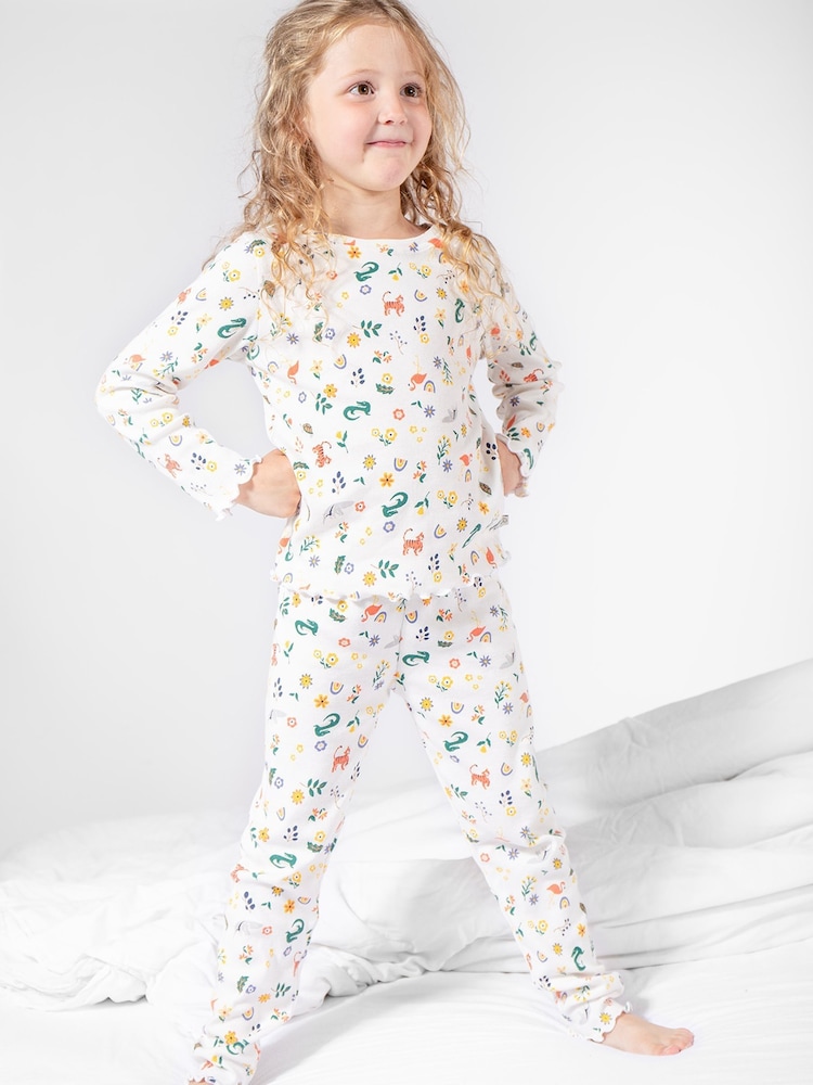 Frugi All-Over Print White Pyjamas - Image 1 of 6