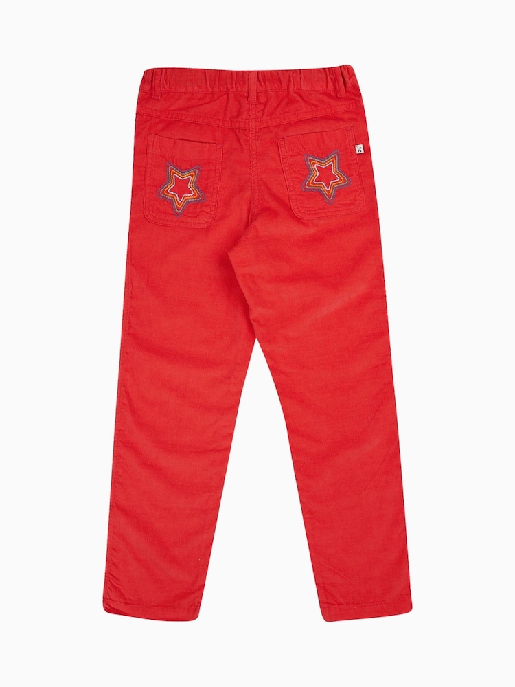 Frugi Girls  Red Slim Corduroy Trousers - Image 2 of 4