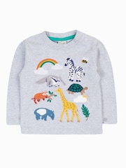 Frugi Grey Applique Animals Top - Image 1 of 3