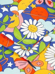 Frugi Girls Blue Bright Multi Coloured Flower Top - Image 3 of 4