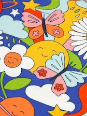 Frugi Girls Blue Bright Multi Coloured Flower Top - Image 4 of 4