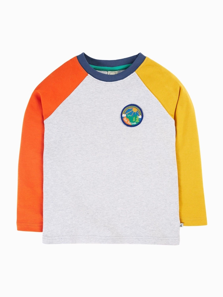 Frugi Boys Grey Colour Block Raglan Top - Image 1 of 6 Frugi Boys Grey Colour Block Raglan Top - Image 1 of 6