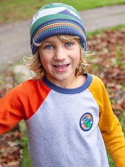 Frugi Boys Grey Colour Block Raglan Top - Image 2 of 6