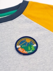 Frugi Boys Grey Colour Block Raglan Top - Image 4 of 6