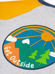 Frugi Boys Grey Colour Block Raglan Top - Image 5 of 6