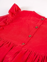 Frugi Red Embroidered Christmas Robin Dress - Imagen 3 de 5