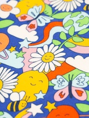 Frugi Girls Blue Flower Print Comfy All-In-One - Image 2 of 3