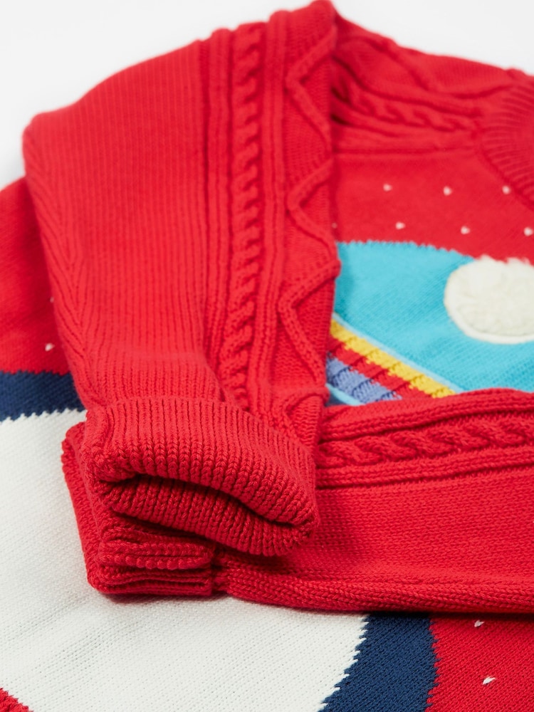 Frugi Boys Red Penguin Knitted Christmas Jumper - Image 6 of 6