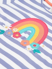 Frugi Purple Striped Rainbow Applique Top - Image 2 of 4