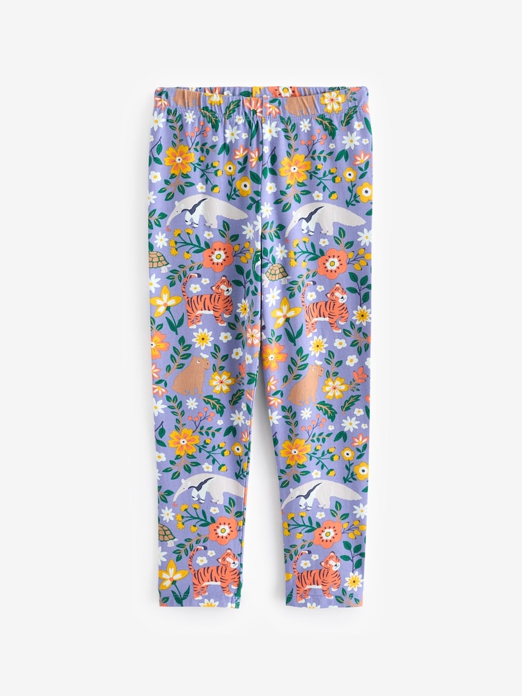 Frugi Purple All Over Print Leggings - Image 1 of 1