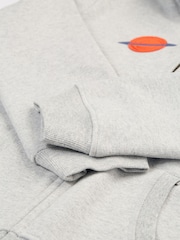 Frugi Boys Grey Space Rocket Marl Hoodie - Image 2 of 5