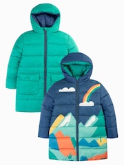 Frugi Blue Reversible Toasty Terrain Jacket - Image 1 of 6
