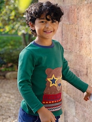 Frugi Green Bear Applique Top - Image 1 of 4