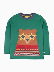 Frugi Green Bear Applique Top - Image 2 of 4