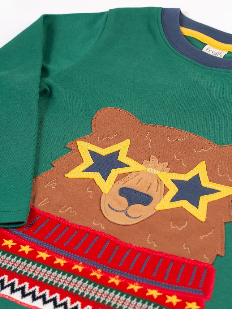 Frugi Green Bear Applique Top - Image 4 of 4