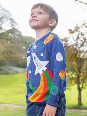 Frugi Boys Blue Space Knitted Jumper - Image 1 of 5