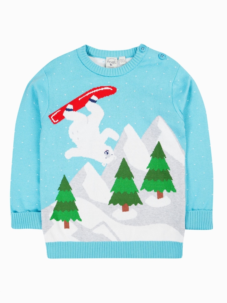 Frugi Blue Polar Bear Knitted Jumper - Image 2 of 5