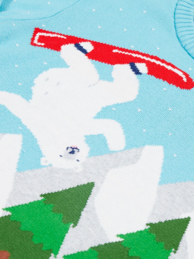 Frugi Blue Polar Bear Knitted Jumper - Image 5 of 5 Frugi Blue Polar Bear Knitted Jumper - Image 5 of 5