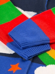 Frugi Boys Blue Multi Coloured Space Knitted Cardigan - Image 5 of 5