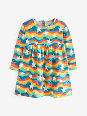 Frugi Blue Wavy Striped Star Dress - Image 1 of 1