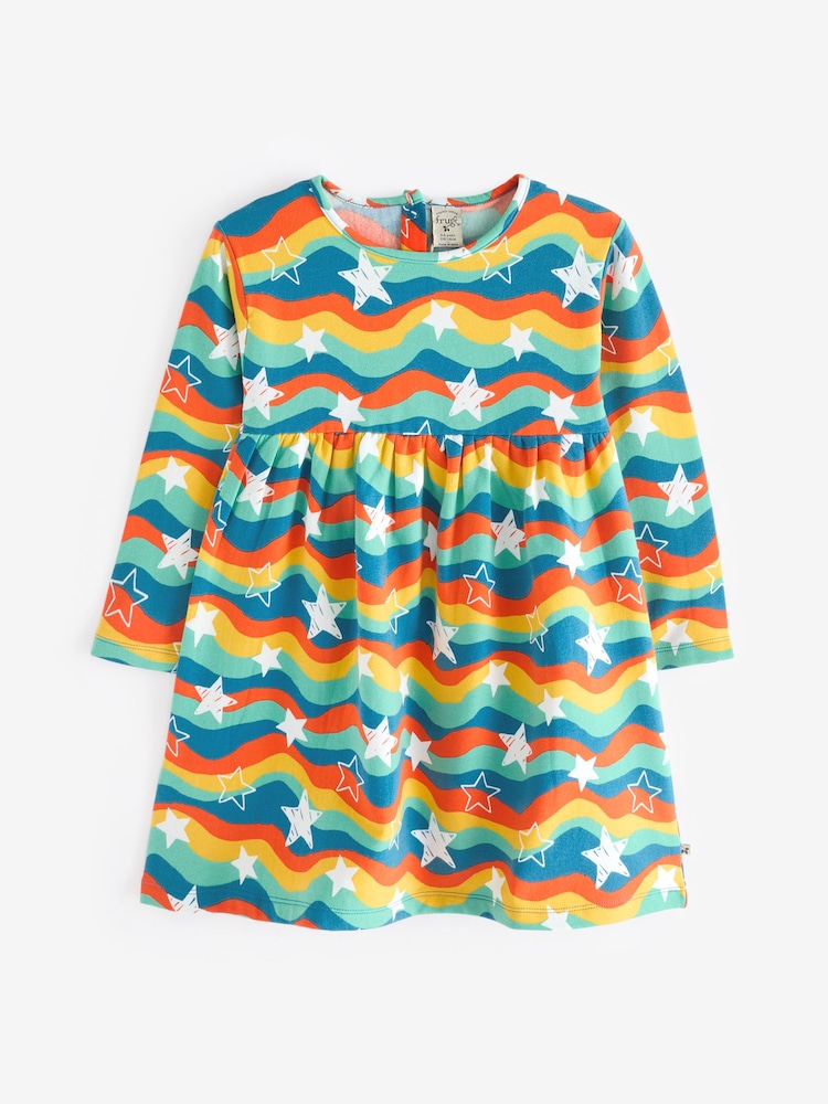 Frugi Blue Wavy Striped Star Dress - Image 1 of 1