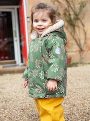 Frugi Green All Over Print Parka Coat - Image 1 of 6