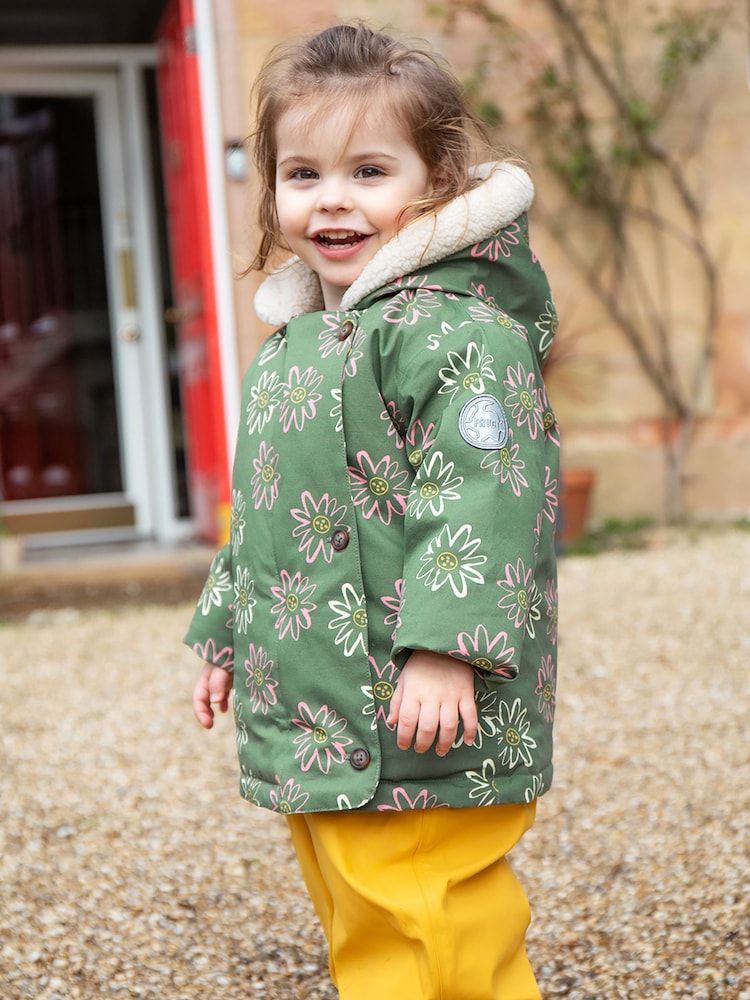 Frugi Green All Over Print Parka Coat - Image 1 of 6