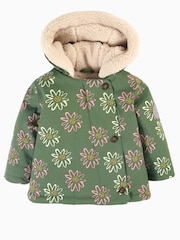 Frugi Green All Over Print Parka Coat - Image 3 of 6
